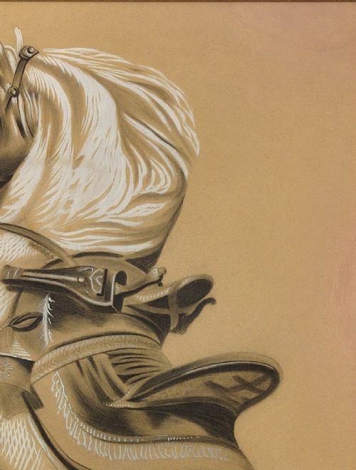 FRENCH 19ME SICLE ORIENTALISM LES MILLE ET UNE NUITS ONE THOUSAND AND ONE NIGHTS 1892 ORIENTALIST HEIGHTENED CHARCOAL DRAWING - ADDITIONAL PHOTO 7