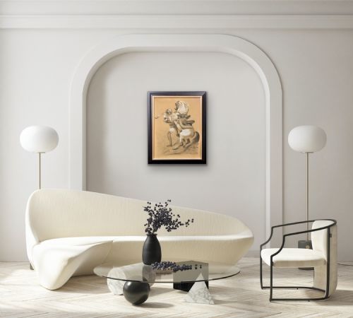 FRENCH 19ME SICLE ORIENTALISM LES MILLE ET UNE NUITS ONE THOUSAND AND ONE NIGHTS 1892 ORIENTALIST HEIGHTENED CHARCOAL DRAWING - ADDITIONAL PHOTO 21