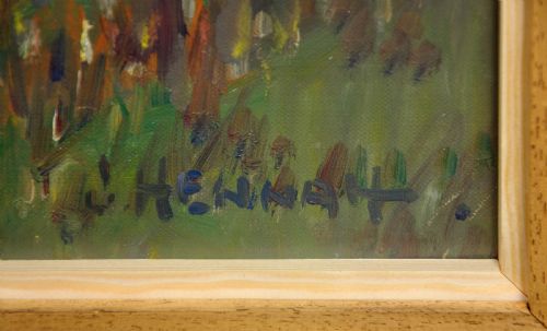 JOSEPH EDWARD HENNAH 18971963 CHESIL BEACH AND PORTLAND FROM ABBOTSBURY HILL DORSET FRAMED OIL PAINTING - ADDITIONAL PHOTO 2