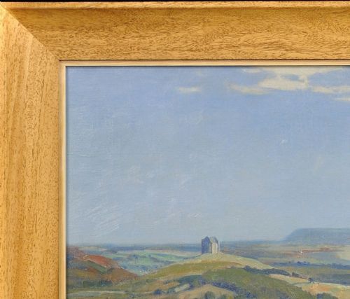 JOSEPH EDWARD HENNAH 18971963 CHESIL BEACH AND PORTLAND FROM ABBOTSBURY HILL DORSET FRAMED OIL PAINTING - ADDITIONAL PHOTO 5