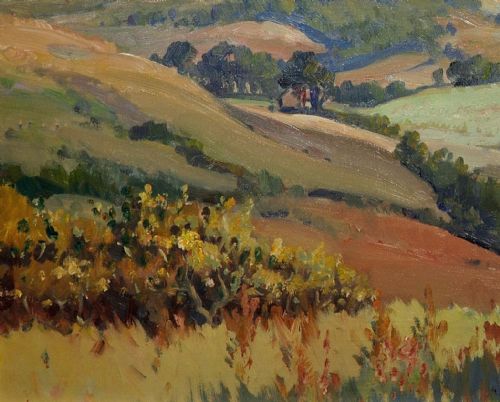 JOSEPH EDWARD HENNAH 18971963 CHESIL BEACH AND PORTLAND FROM ABBOTSBURY HILL DORSET FRAMED OIL PAINTING - ADDITIONAL PHOTO 8
