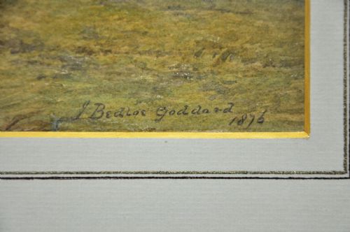 JOHN BEDLOE GODDARD 1838 1896 KIMMERIDGE BAY AND THE CLAVELL TOWER THE PURBECKS DORSET 1876 FRAMED VICTORIAN JURASSIC COAST WATERCOLOUR PAINTING - ADDITIONAL PHOTO 3