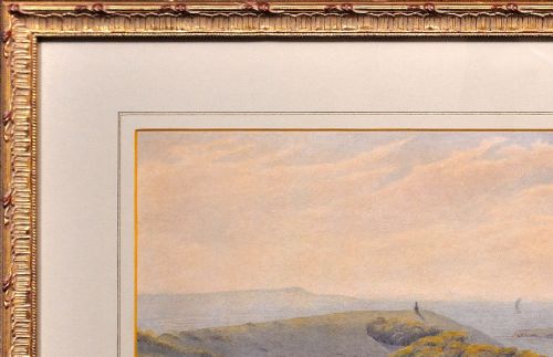 JOHN BEDLOE GODDARD 1838 1896 KIMMERIDGE BAY AND THE CLAVELL TOWER THE PURBECKS DORSET 1876 FRAMED VICTORIAN JURASSIC COAST WATERCOLOUR PAINTING - ADDITIONAL PHOTO 4