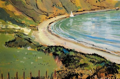 LIONEL HORSNELL 1932 2011 RINGSTEAD BAY AND WHITE NOTHE THE JURASSIC COAST DORSET 1960S FRAMED WATERCOLOUR PAINTING WEYMOUTH AND PORTLAND - ADDITIONAL PHOTO 8