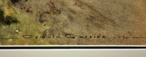 OSWALD GARSIDE 1879 1942 BEASTS OF BURDEN FRAMED 1904 EDWARDIAN WATERCOLOUR PAINTING OF BULLS PLOUGHING IN THE FIELDS - ADDITIONAL PHOTO 2