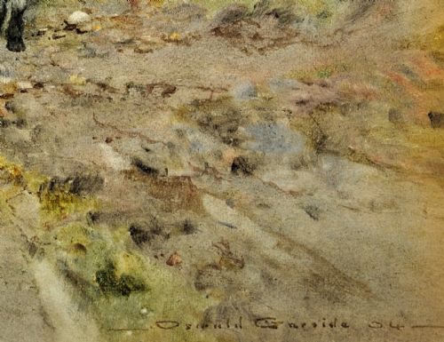 OSWALD GARSIDE 1879 1942 BEASTS OF BURDEN FRAMED 1904 EDWARDIAN WATERCOLOUR PAINTING OF BULLS PLOUGHING IN THE FIELDS - ADDITIONAL PHOTO 8