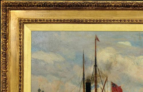 CHARLES WILLIAM WYLLIE 1853 1923 THE UPPER POOL RIVER THAMES LONDON 1880S FRAMED OIL PAINTING TOWER OF LONDON SOUTHWARK BILLINGSGATE - ADDITIONAL PHOTO 6