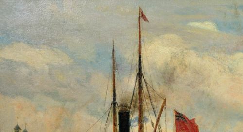 CHARLES WILLIAM WYLLIE 1853 1923 THE UPPER POOL RIVER THAMES LONDON 1880S FRAMED OIL PAINTING TOWER OF LONDON SOUTHWARK BILLINGSGATE - ADDITIONAL PHOTO 7