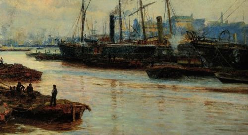 CHARLES WILLIAM WYLLIE 1853 1923 THE UPPER POOL RIVER THAMES LONDON 1880S FRAMED OIL PAINTING TOWER OF LONDON SOUTHWARK BILLINGSGATE - ADDITIONAL PHOTO 10