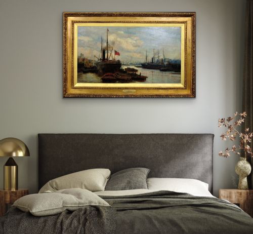 CHARLES WILLIAM WYLLIE 1853 1923 THE UPPER POOL RIVER THAMES LONDON 1880S FRAMED OIL PAINTING TOWER OF LONDON SOUTHWARK BILLINGSGATE - ADDITIONAL PHOTO 12