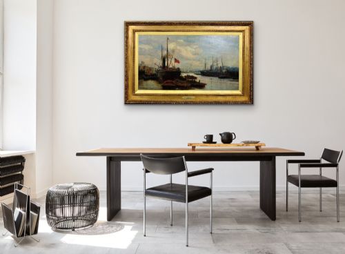 CHARLES WILLIAM WYLLIE 1853 1923 THE UPPER POOL RIVER THAMES LONDON 1880S FRAMED OIL PAINTING TOWER OF LONDON SOUTHWARK BILLINGSGATE - ADDITIONAL PHOTO 14