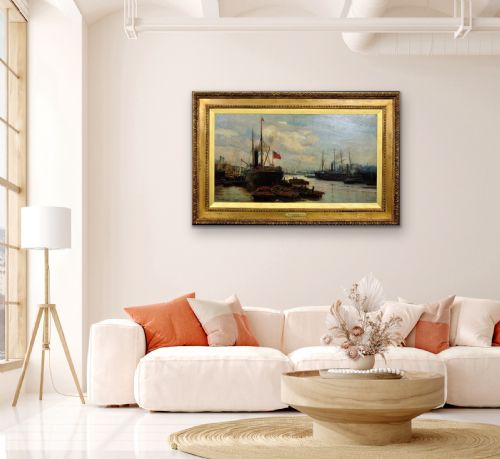 CHARLES WILLIAM WYLLIE 1853 1923 THE UPPER POOL RIVER THAMES LONDON 1880S FRAMED OIL PAINTING TOWER OF LONDON SOUTHWARK BILLINGSGATE - ADDITIONAL PHOTO 23