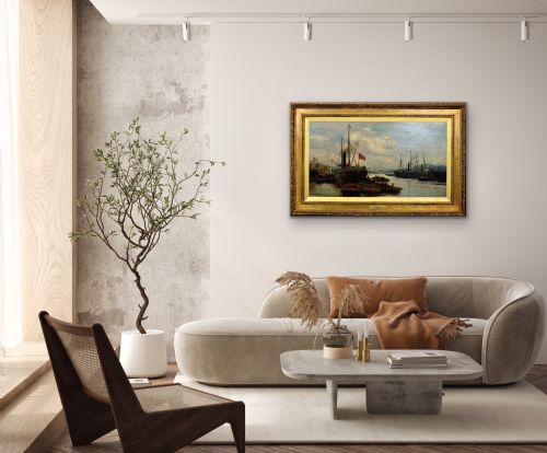CHARLES WILLIAM WYLLIE 1853 1923 THE UPPER POOL RIVER THAMES LONDON 1880S FRAMED OIL PAINTING TOWER OF LONDON SOUTHWARK BILLINGSGATE - ADDITIONAL PHOTO 29