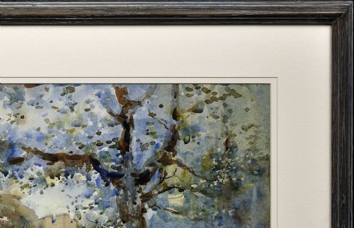 EDGAR WOOLLATT 1871 1931 ROMANY GYPSY CARAVAN AT THE ROUND HOUSE CLIFTON LANE WILFORD NOTTINGHAM FRAMED WATERCOLOUR PAINTING CIRCA 1910 - ADDITIONAL PHOTO 4