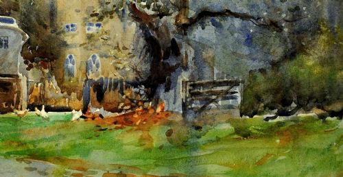 EDGAR WOOLLATT 1871 1931 ROMANY GYPSY CARAVAN AT THE ROUND HOUSE CLIFTON LANE WILFORD NOTTINGHAM FRAMED WATERCOLOUR PAINTING CIRCA 1910 - ADDITIONAL PHOTO 8