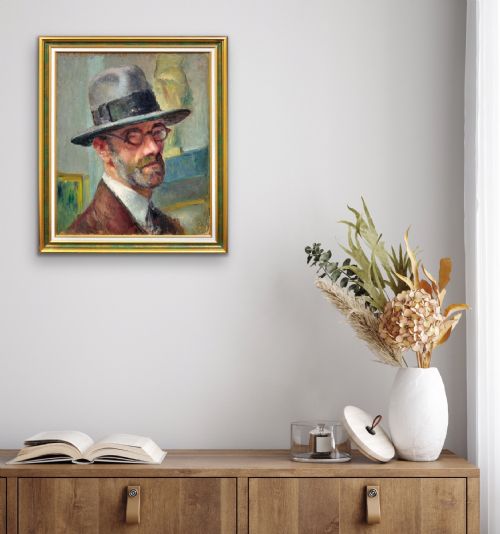 EDOUARD JULIEN 1883 1966 FRENCH SELF PORTRAIT OF BY THE CURATOR OF THE TOULOUSELAUTREC MUSEUM ALBI FRANCE 1932 FRAMED OIL ON PANEL - ADDITIONAL PHOTO 26