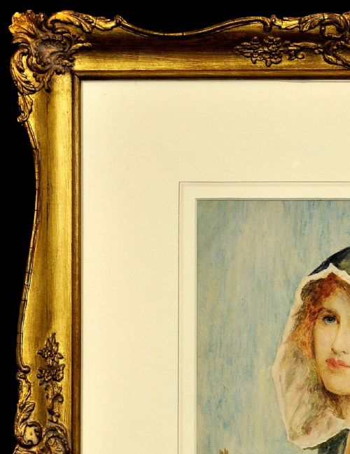PHILIP RICHARD MORRIS 1836 1902 ENGLISH THE CLOAKED SHEPHERDESS FRAMED WATERCOLOUR CIRCA 1890 PRERAPHAELITE MOVEMENT ART NOUVEAU PERIOD - ADDITIONAL PHOTO 4