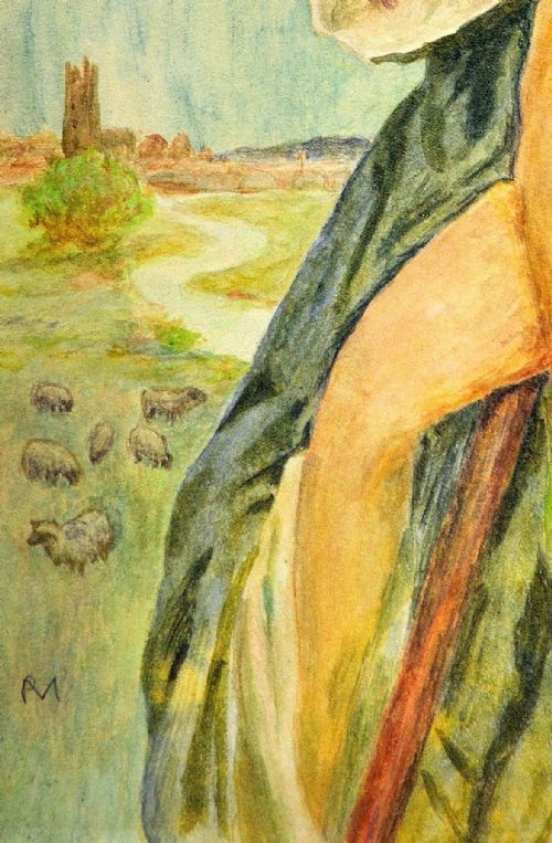 PHILIP RICHARD MORRIS 1836 1902 ENGLISH THE CLOAKED SHEPHERDESS FRAMED WATERCOLOUR CIRCA 1890 PRERAPHAELITE MOVEMENT ART NOUVEAU PERIOD - ADDITIONAL PHOTO 6