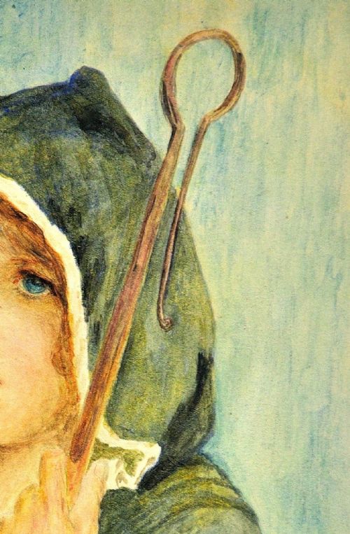 PHILIP RICHARD MORRIS 1836 1902 ENGLISH THE CLOAKED SHEPHERDESS FRAMED WATERCOLOUR CIRCA 1890 PRERAPHAELITE MOVEMENT ART NOUVEAU PERIOD - ADDITIONAL PHOTO 8