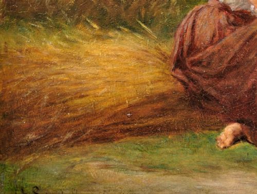 CHARLES ZACHARIE LANDELLE 1821 1908 FRENCH I ASK YOU FOR A CARESS AND YOU TICKLE ME FRAMED 1860S ROMANTIC FRENCH OIL PAINTING - ADDITIONAL PHOTO 8