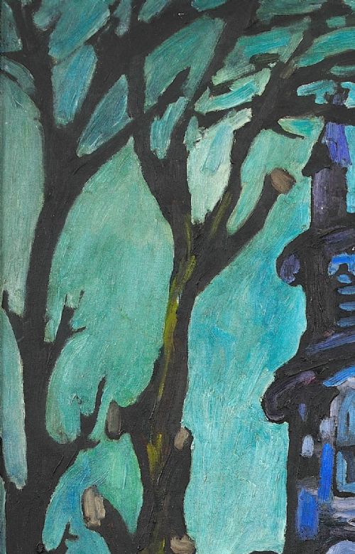 JOAN GILLCHREST 1918 2008 CORNISH ARTIST CHURCH AND CHURCHYARD FRAMED MID 20TH CENTURY OIL PAINTING AN EARLY CAREER WORK - ADDITIONAL PHOTO 4