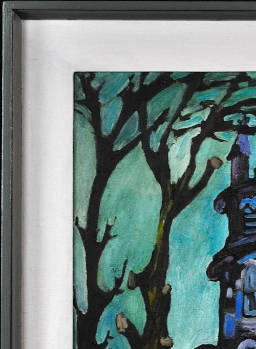 JOAN GILLCHREST 1918 2008 CORNISH ARTIST CHURCH AND CHURCHYARD FRAMED MID 20TH CENTURY OIL PAINTING AN EARLY CAREER WORK - ADDITIONAL PHOTO 6