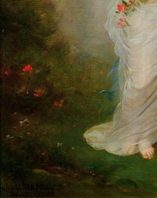 ANDR CHARLES VOILLEMOT 1822 1893 FRAMED 1860S FRENCH ACADEMIC STYLE OIL PAINTING WITH ROMANTIC MYTHOLOGICAL THEMES - ADDITIONAL PHOTO 5