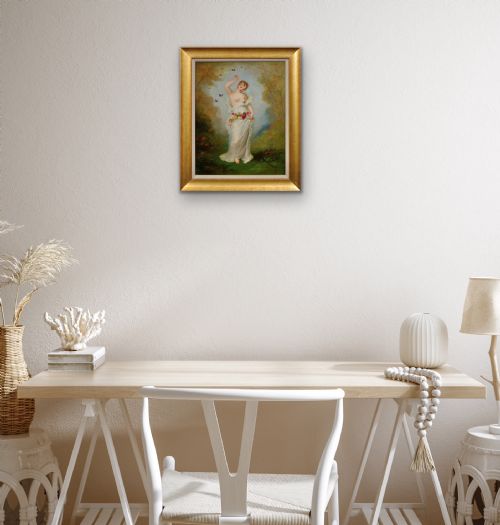 ANDR CHARLES VOILLEMOT 1822 1893 FRAMED 1860S FRENCH ACADEMIC STYLE OIL PAINTING WITH ROMANTIC MYTHOLOGICAL THEMES - ADDITIONAL PHOTO 13
