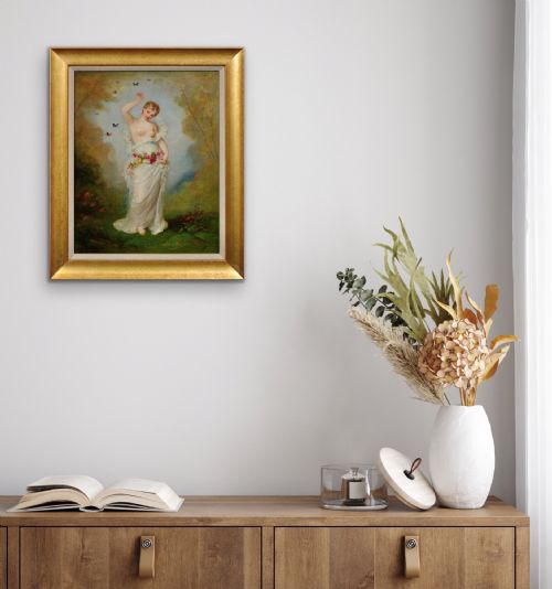 ANDR CHARLES VOILLEMOT 1822 1893 FRAMED 1860S FRENCH ACADEMIC STYLE OIL PAINTING WITH ROMANTIC MYTHOLOGICAL THEMES - ADDITIONAL PHOTO 17