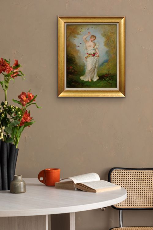 ANDR CHARLES VOILLEMOT 1822 1893 FRAMED 1860S FRENCH ACADEMIC STYLE OIL PAINTING WITH ROMANTIC MYTHOLOGICAL THEMES - ADDITIONAL PHOTO 18