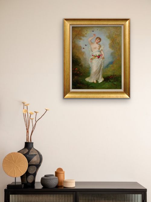 ANDR CHARLES VOILLEMOT 1822 1893 FRAMED 1860S FRENCH ACADEMIC STYLE OIL PAINTING WITH ROMANTIC MYTHOLOGICAL THEMES - ADDITIONAL PHOTO 19