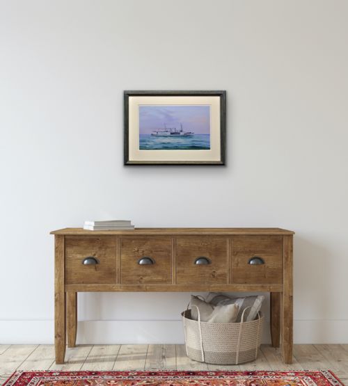 VINCENZO DESPOSITO 1886 1946 HMS NAIRANA ROYAL NAVY SEAPLANE CARRIER TASMANIA MELBOURNE FERRY FRAMED PAINTING OF FLEET AIR ARM AUSTRALIAN INTEREST - ADDITIONAL PHOTO 15