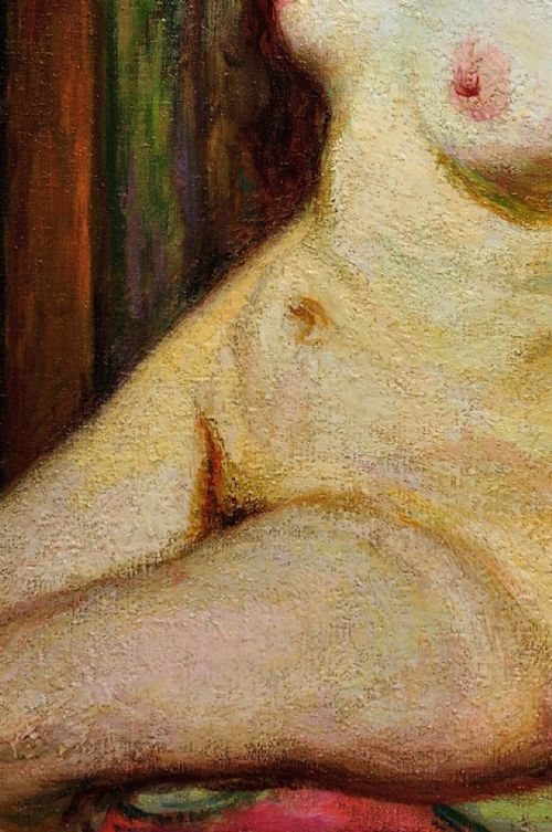 HENRI VINCENTANGLADE 1876 1956 LA MUSE FRAMED 1937 FRENCH POSTIMPRESSIONIST OIL PAINTING FEMALE NUDE - ADDITIONAL PHOTO 7