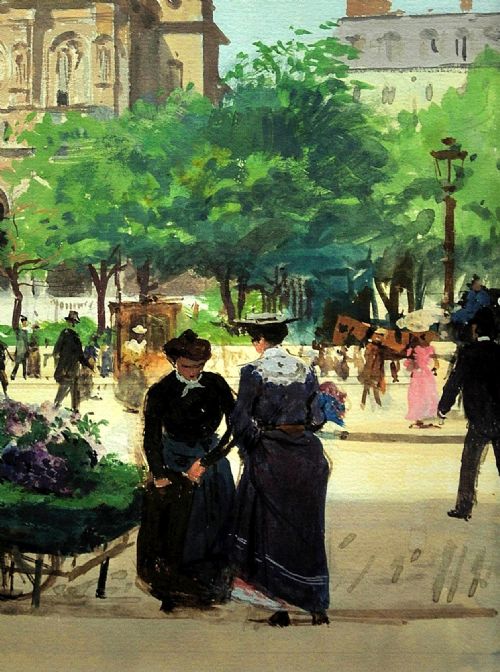 VICTOR GABRIEL GILBERT 1847 1933 L EGLISE DE LA SAINTETRINITE PLACE DE LA TRINITE PARIS EARLY 20TH CENTURY FRENCH CITYSCAPE FRAMED PAINTING - ADDITIONAL PHOTO 7