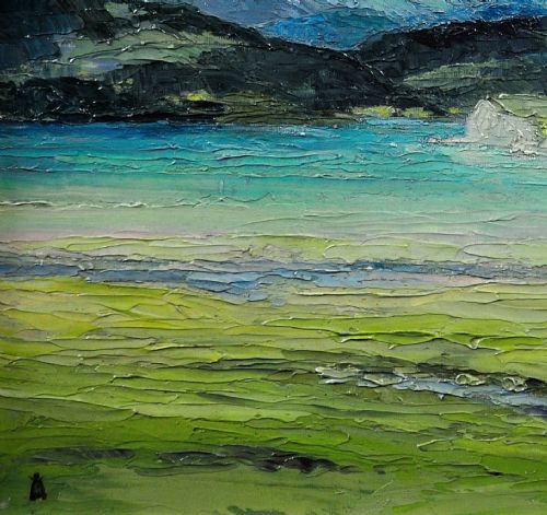 HELEN LAYFIELD BRADLEY 1900 1979 SUNSHINE SHADOWS ACROSS THE LEVEN ESTUARY 1965 FRAMED LAKE DISTRICT LANDSCAPE IMPASTO OIL PAINTING - ADDITIONAL PHOTO 7