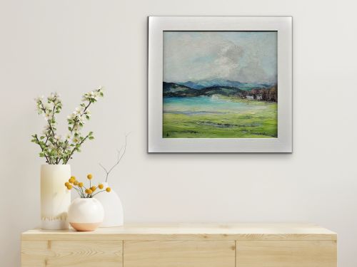 HELEN LAYFIELD BRADLEY 1900 1979 SUNSHINE SHADOWS ACROSS THE LEVEN ESTUARY 1965 FRAMED LAKE DISTRICT LANDSCAPE IMPASTO OIL PAINTING - ADDITIONAL PHOTO 13