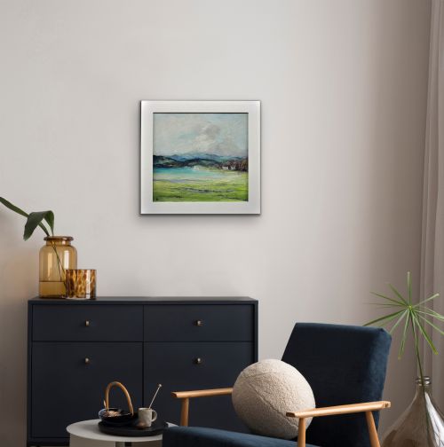 HELEN LAYFIELD BRADLEY 1900 1979 SUNSHINE SHADOWS ACROSS THE LEVEN ESTUARY 1965 FRAMED LAKE DISTRICT LANDSCAPE IMPASTO OIL PAINTING - ADDITIONAL PHOTO 15