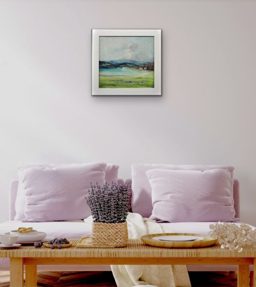 HELEN LAYFIELD BRADLEY 1900 1979 SUNSHINE SHADOWS ACROSS THE LEVEN ESTUARY 1965 FRAMED LAKE DISTRICT LANDSCAPE IMPASTO OIL PAINTING - ADDITIONAL PHOTO 17