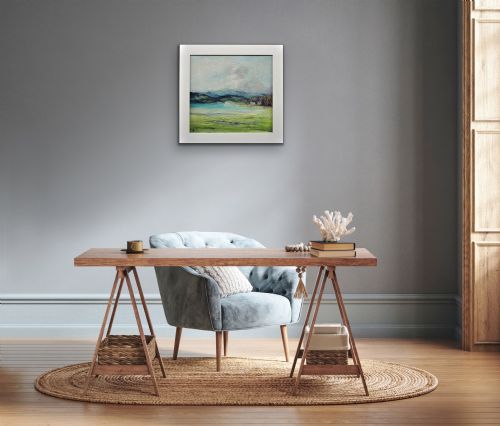 HELEN LAYFIELD BRADLEY 1900 1979 SUNSHINE SHADOWS ACROSS THE LEVEN ESTUARY 1965 FRAMED LAKE DISTRICT LANDSCAPE IMPASTO OIL PAINTING - ADDITIONAL PHOTO 22