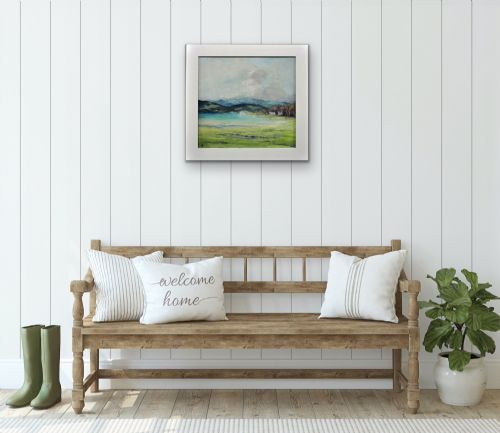 HELEN LAYFIELD BRADLEY 1900 1979 SUNSHINE SHADOWS ACROSS THE LEVEN ESTUARY 1965 FRAMED LAKE DISTRICT LANDSCAPE IMPASTO OIL PAINTING - ADDITIONAL PHOTO 26