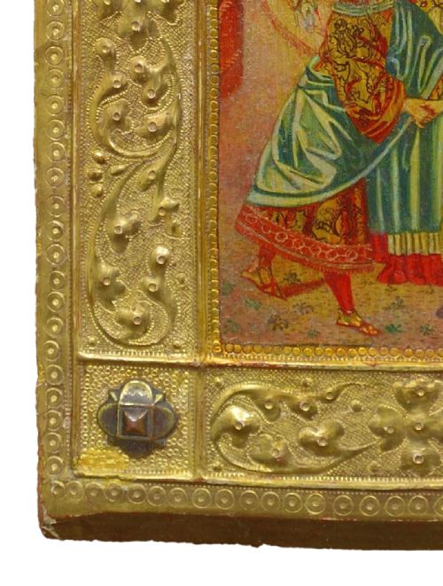 ICILIO FEDERICO JONI 1866 1946 PAINTED WOOD TAVOLETTE BOOK COVER BINDING THE SIENESE BICCHERNA AESTHETIC FRAMED - ADDITIONAL PHOTO 11
