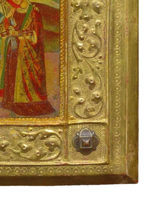 ICILIO FEDERICO JONI 1866 1946 PAINTED WOOD TAVOLETTE BOOK COVER BINDING THE SIENESE BICCHERNA AESTHETIC FRAMED - ADDITIONAL PHOTO 12