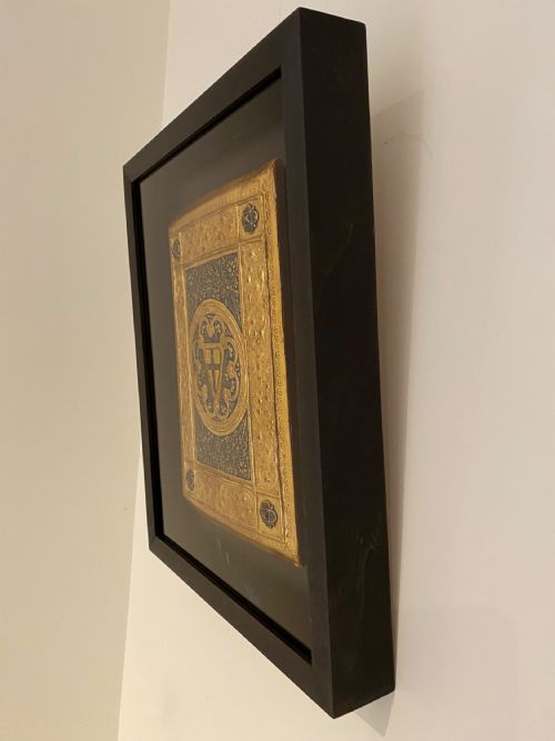 ICILIO FEDERICO JONI 1866 1946 PAINTED WOOD TAVOLETTE BOOK COVER BINDING THE SIENESE BICCHERNA AESTHETIC FRAMED - ADDITIONAL PHOTO 4