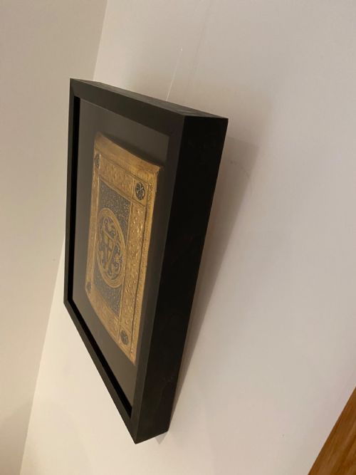 ICILIO FEDERICO JONI 1866 1946 PAINTED WOOD TAVOLETTE BOOK COVER BINDING THE SIENESE BICCHERNA AESTHETIC FRAMED - ADDITIONAL PHOTO 6