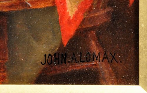 JOHN ARTHUR LOMAX 1857 1923 WHEN I WAS A BOY VICTORIAN FRAMED HUNTING INTERIOR OIL PAINTING CIRCA 1900 - ADDITIONAL PHOTO 2