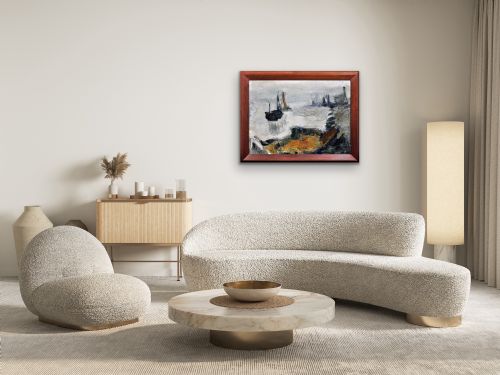 RAYMOND PICQUE 1926 1984 FRENCH ABSTRACT IMPRESSIONIST FRAMED OIL PAINTING BY GROUPE DE GRAVELINES FOUNDER ARTIST CIRCA 1964 - ADDITIONAL PHOTO 9