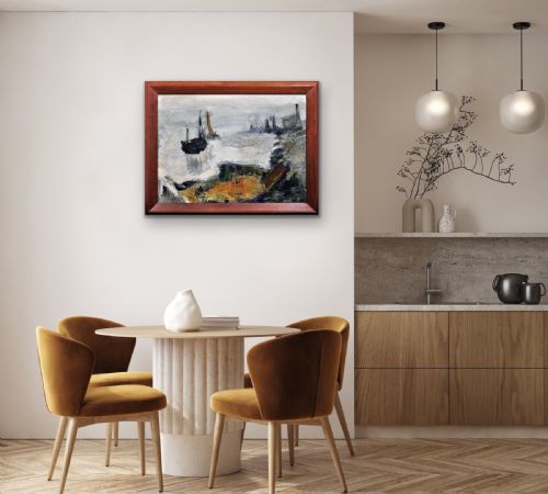 RAYMOND PICQUE 1926 1984 FRENCH ABSTRACT IMPRESSIONIST FRAMED OIL PAINTING BY GROUPE DE GRAVELINES FOUNDER ARTIST CIRCA 1964 - ADDITIONAL PHOTO 24