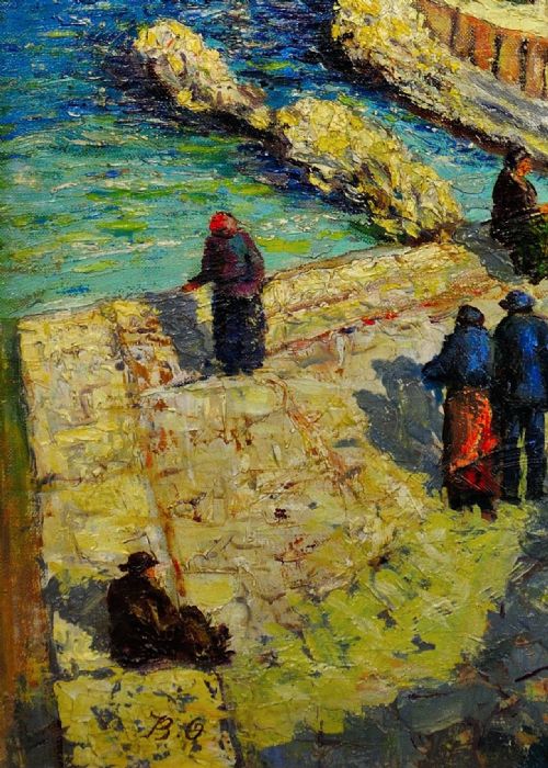 JEANBAPTISTE OLIVE 1848 1936 FRENCH LE CHTEAU D'IF FRIOUL ARCHIPELAGO FRAMED MARSEILLE COASTAL OIL PAINTING - ADDITIONAL PHOTO 8