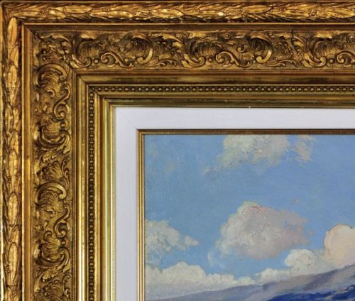 GUSTAVE VIDAL 1895 1966 FRENCH PCHEURS SUR LES ROCHERS 1930S FRAMED ORIGINAL CTE D'AZUR OIL PAINTING - ADDITIONAL PHOTO 4