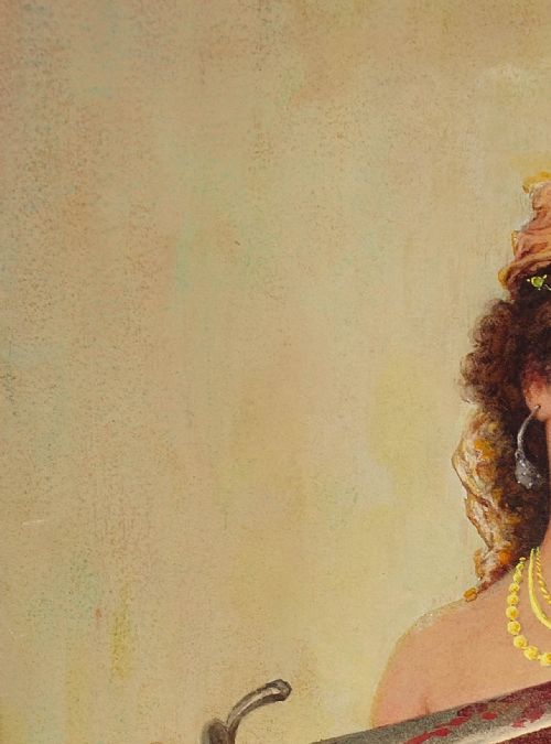 CHARLES BELLAY SALOME WITH BLOODIED SWORD FRAMED 1860S FRENCH ORIENTALIST TRADITION WATERCOLOUR PAINTING - ADDITIONAL PHOTO 5